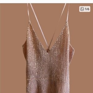 Express Sparkling Rose Gold Sequin Cami